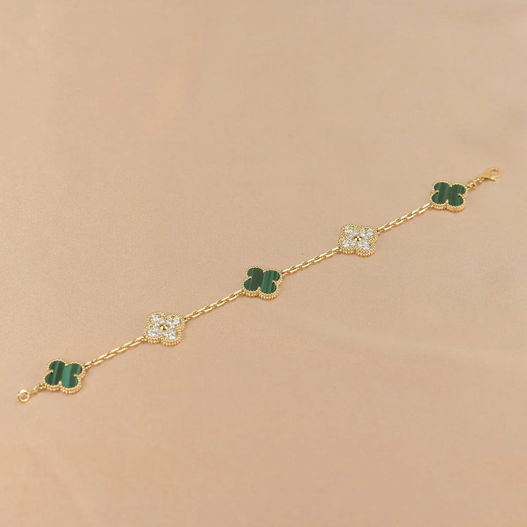 [Imperial]New  CLOVER 5 MOTIF MALACHITE BRACELET COLLECTION