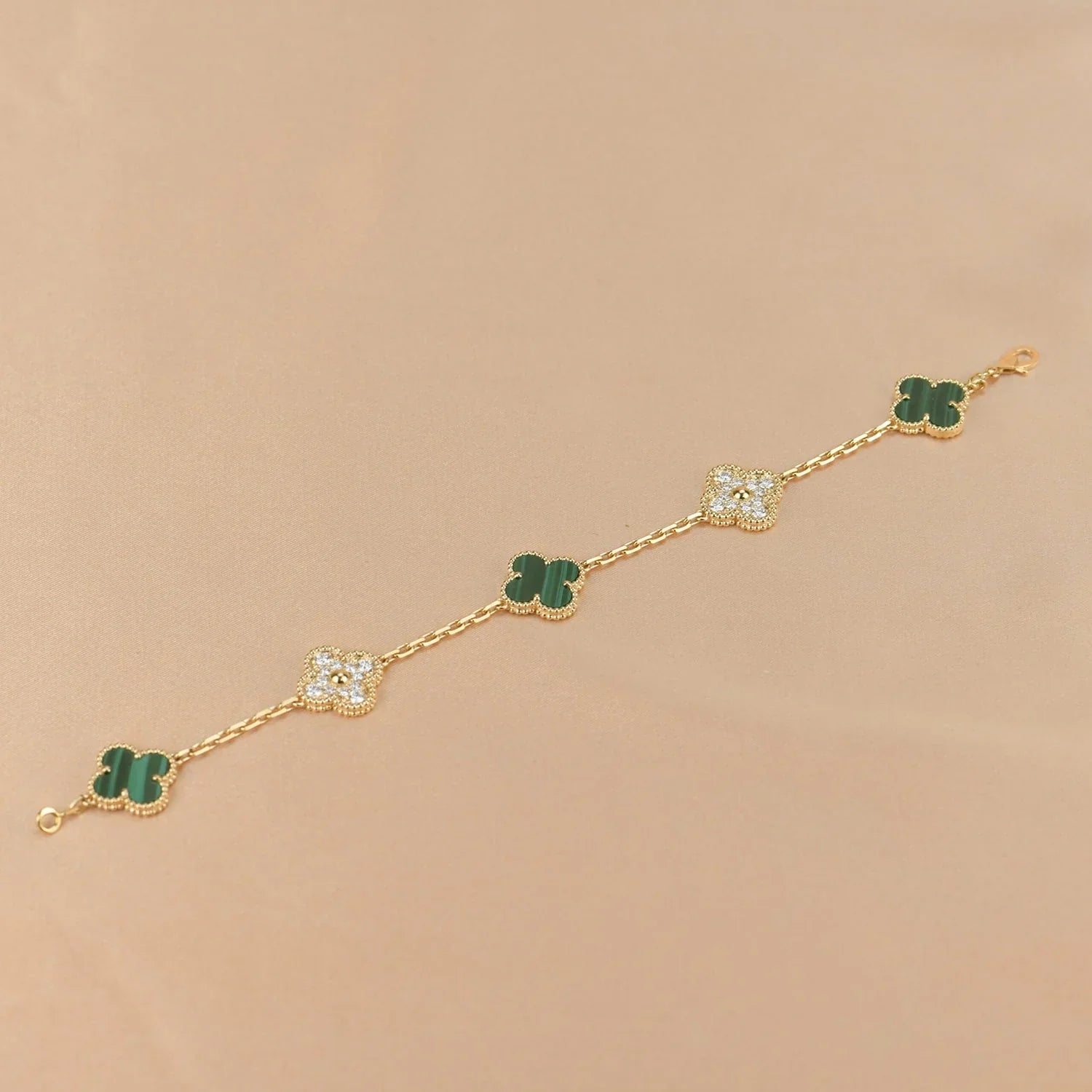 [Imperial]New  CLOVER 5 MOTIF MALACHITE BRACELET COLLECTION