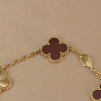 [Imperial]Nueva COLECCIÓN DE BRAZALETE TREBOL 5 MOTIVOS CORNALINA ROJA