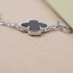 ¡®Imperial¡¯CLOVER 5 MOTIF ONYXS  BRACELET SILVER