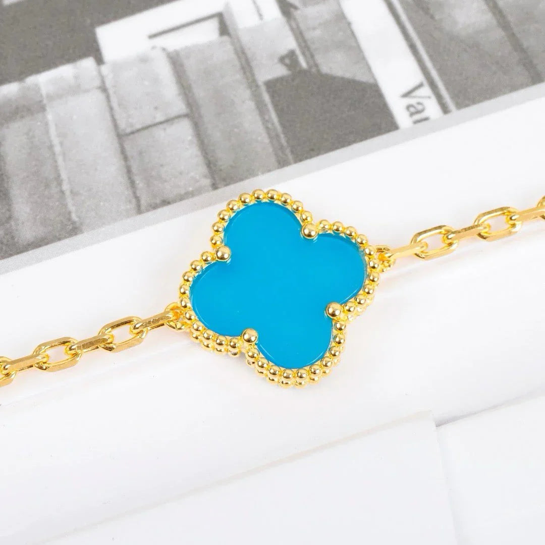 [Imperial]Nueva COLECCIÓN DE BRAZALETE TREBOL 5 MOTIVOS TURQUESA