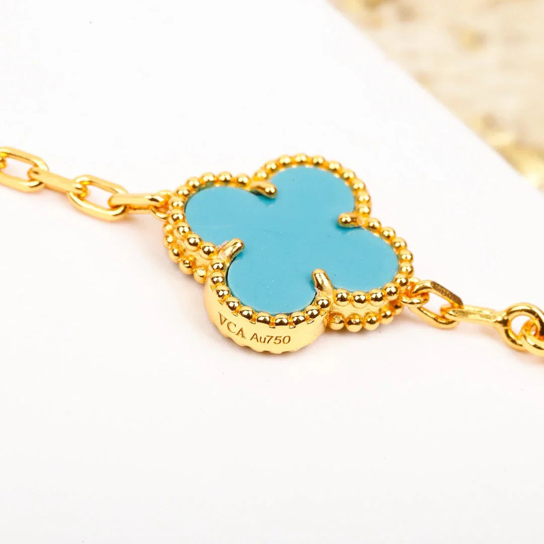 [Imperial]Nueva COLECCIÓN DE BRAZALETE TREBOL 5 MOTIVOS TURQUESA