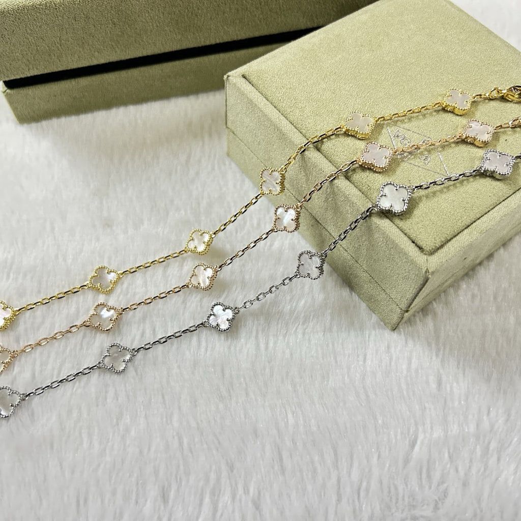 [¡®Imperial¡¯]CLOVER 6 MOTIF WHITE MOP BRACELET