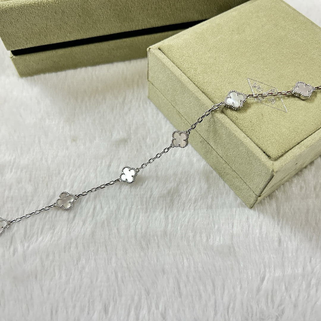 [¡®Imperial¡¯]CLOVER 6 MOTIF WHITE MOP BRACELET