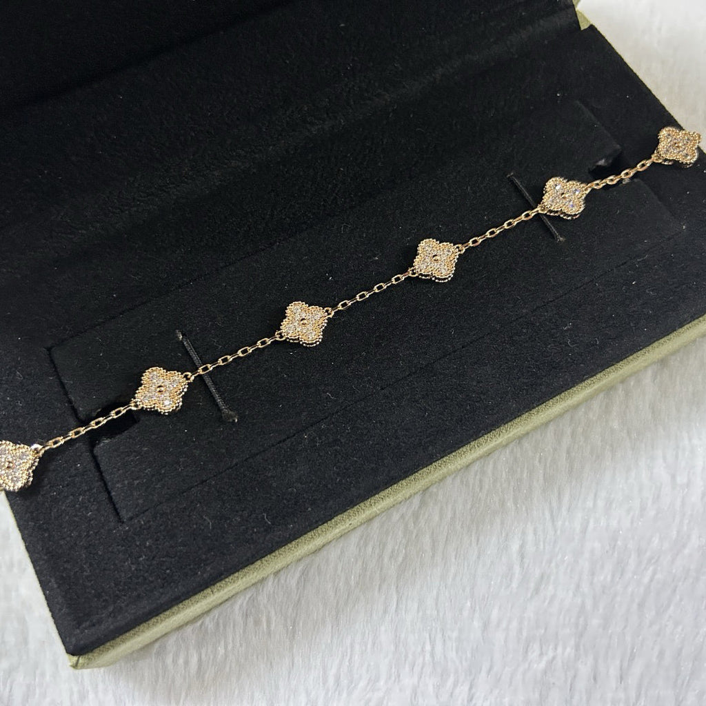 [Imperial]Nuevo BRAZALETE DE DIAMANTE TREBOL 6 MOTIVOS
