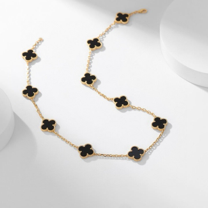 ¡®Imperial¡¯CLOVER 10 MOTIFS ONYX NECKLACE
