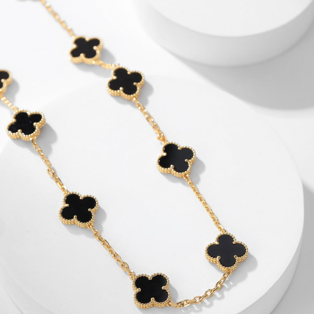 ¡®Imperial¡¯CLOVER 10 MOTIFS ONYX NECKLACE