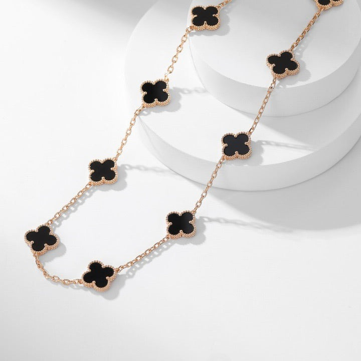 ¡®Imperial¡¯CLOVER 10 MOTIFS ONYX NECKLACE