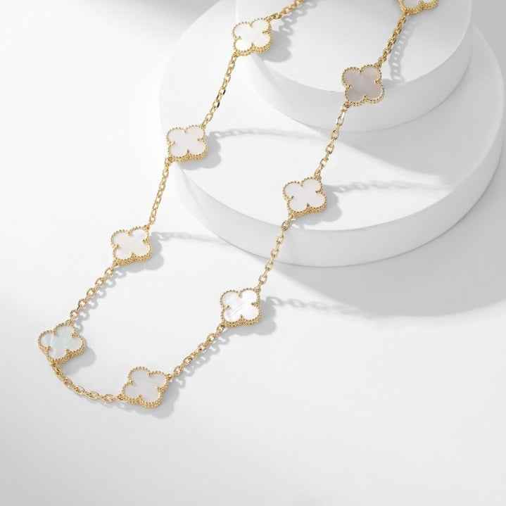 ¡®Imperial¡¯CLOVER 10 MOTIFS WHITE MOTHER OF PEARL NECKLACE