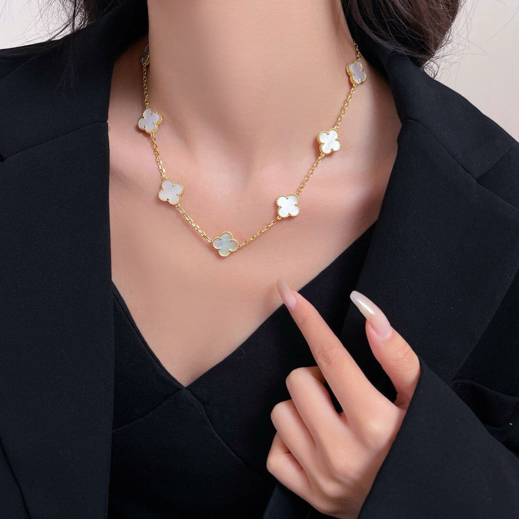 ¡®Imperial¡¯CLOVER 10 MOTIFS WHITE MOTHER OF PEARL NECKLACE