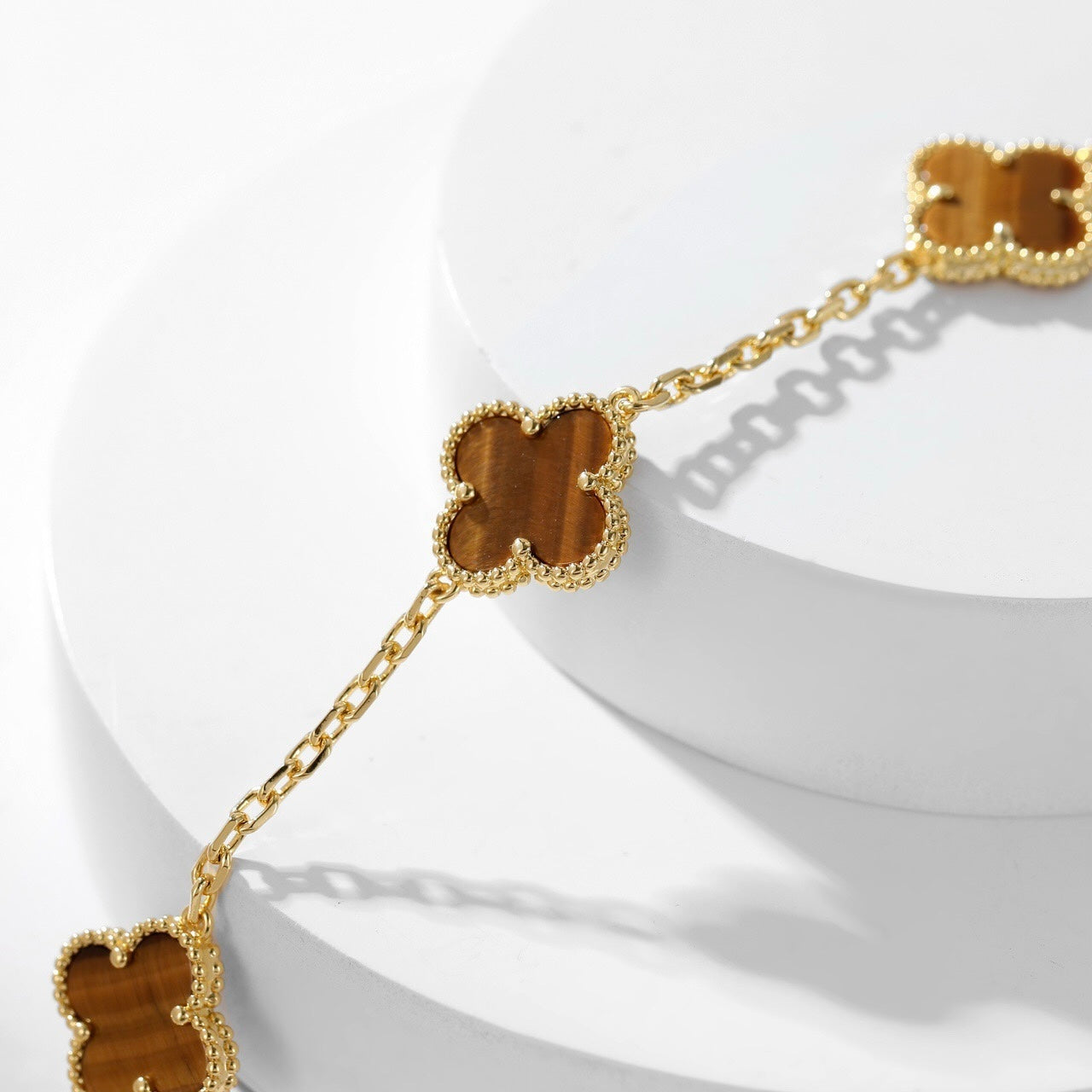 ¡®Imperial¡¯CLOVER 10 MOTIFS TIGER EYE NECKLACE