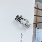 Imperial FORCE Großes Hufeisen-Armband, schwarz-weiß, mit Diamanten besetzt, Roségold