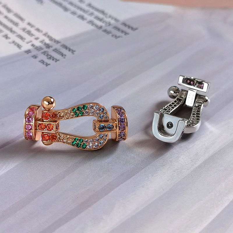 Imperial FORCE Großes Hufeisen-Armband mit farbigen Diamanten in Roségold