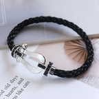 Imperial FORCE Großes Hufeisen Schwarzes Diamantarmband Silber