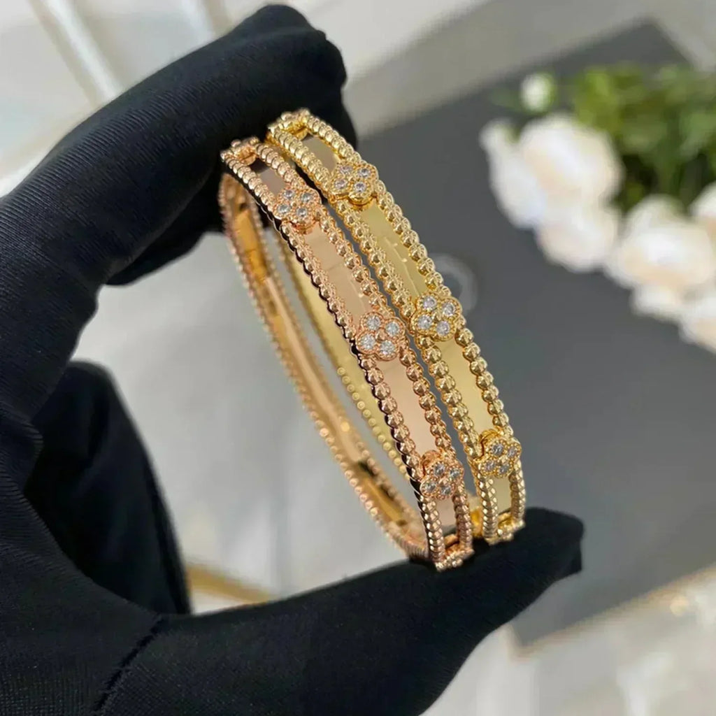 ¡®Imperial¡¯BRAZALETE CLOVER DE 4MM CON DIAMANTES