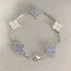 ¡®Imperial¡¯CLOVER  5 MOTIF DIAMOND PURPLE CHALCEDONY BRACELET SILVER