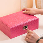 Exquisite Schmuckschatulle aus PU-Leder mit Schloss