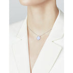 ¡®Imperial¡¯CLOVER 15MM BLUE CHALCEDONY NECKLACE SILVER