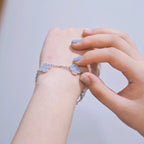 ¡®Imperial¡¯CLOVER  5 MOTIF PURPLE CHALCEDONY BRACELET SILVER