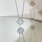 ¡®Imperial¡¯CLOVER 15MM BLUE CHALCEDONY NECKLACE SILVER