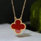 ¡®Imperial¡¯CLOVER 15MM CARNELIAN SINGLE FLOWER NECKLACE