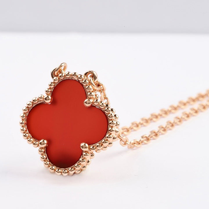 ¡®Imperial¡¯CLOVER 15MM CARNELIAN SINGLE FLOWER NECKLACE