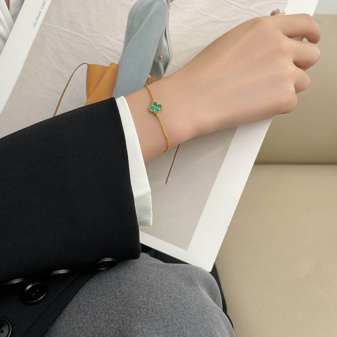 Imperial Kleeblatt-Armband, Malachit, 1 Motiv