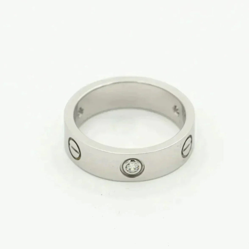 Imperial Love Ring, 5,5 mm, 3 Diamanten, Silber