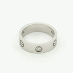 Imperial Love Ring, 5,5 mm, 3 Diamanten, Silber