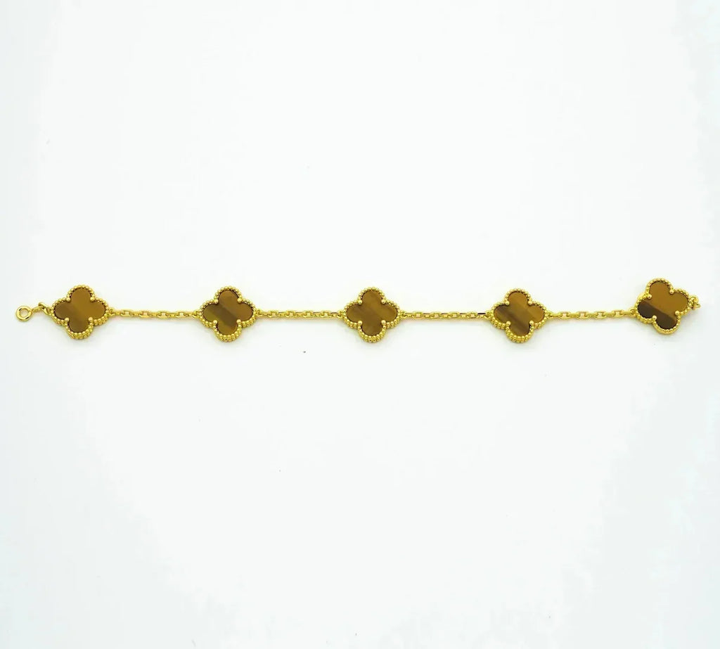 [Imperial]Nueva COLECCIÓN DE BRAZALETE TREBOL 5 MOTIVOS OJO DE TIGRE