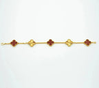 [Imperial]Nueva COLECCIÓN DE BRAZALETE TREBOL 5 MOTIVOS CORNALINA ROJA