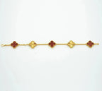 ¡®Imperial¡¯CLOVER  5 MOTIFS CARNELIAN GOLD BRACELET