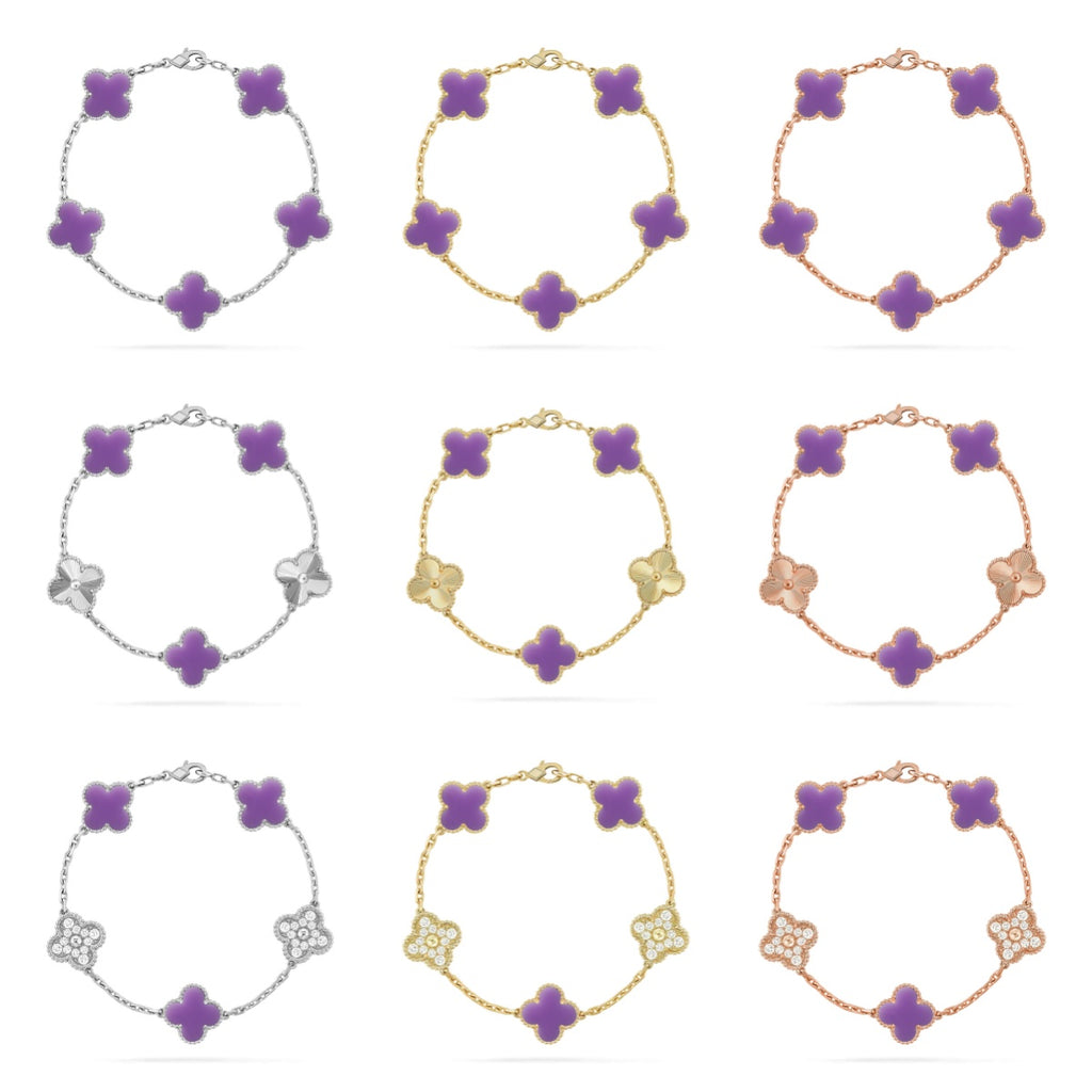 [Imperial]New CLOVER 5 MOTIF LIGHT PURPLE BRACELET COLLECTION