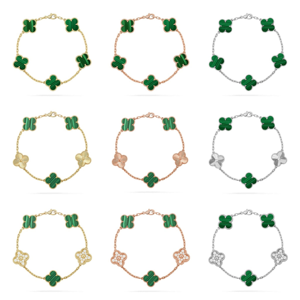 [Imperial]New  CLOVER 5 MOTIF MALACHITE BRACELET COLLECTION