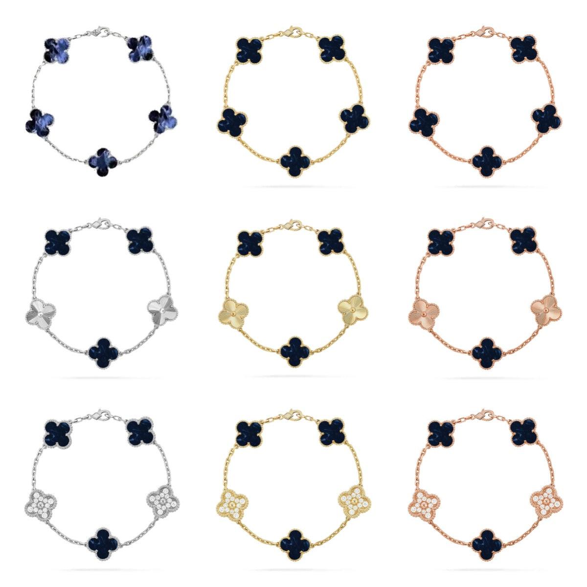 [Imperial]Nueva COLECCIÓN DE BRAZALETE TREBOL 5 MOTIVOS PIETERSITE