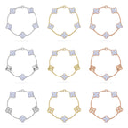 [Imperial]Nueva COLECCIÓN DE BRAZALETE TREBOL 5 MOTIVOS CALCEDONIA MORADA
