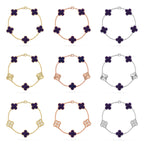 [Imperial]Nueva COLECCIÓN DE BRAZALETE TREBOL 5 MOTIVOS RAYAS MORADAS