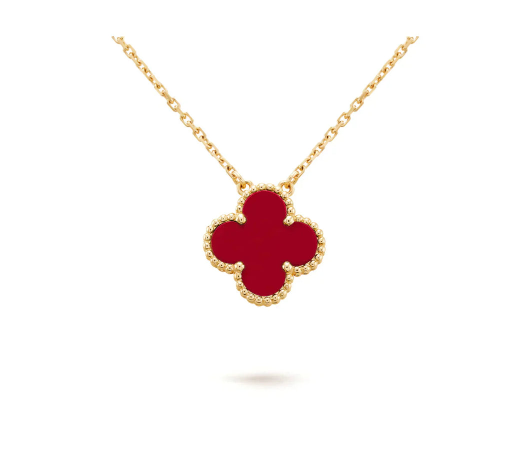 ¡®Imperial¡¯CLOVER 15MM CARNELIAN SINGLE FLOWER NECKLACE