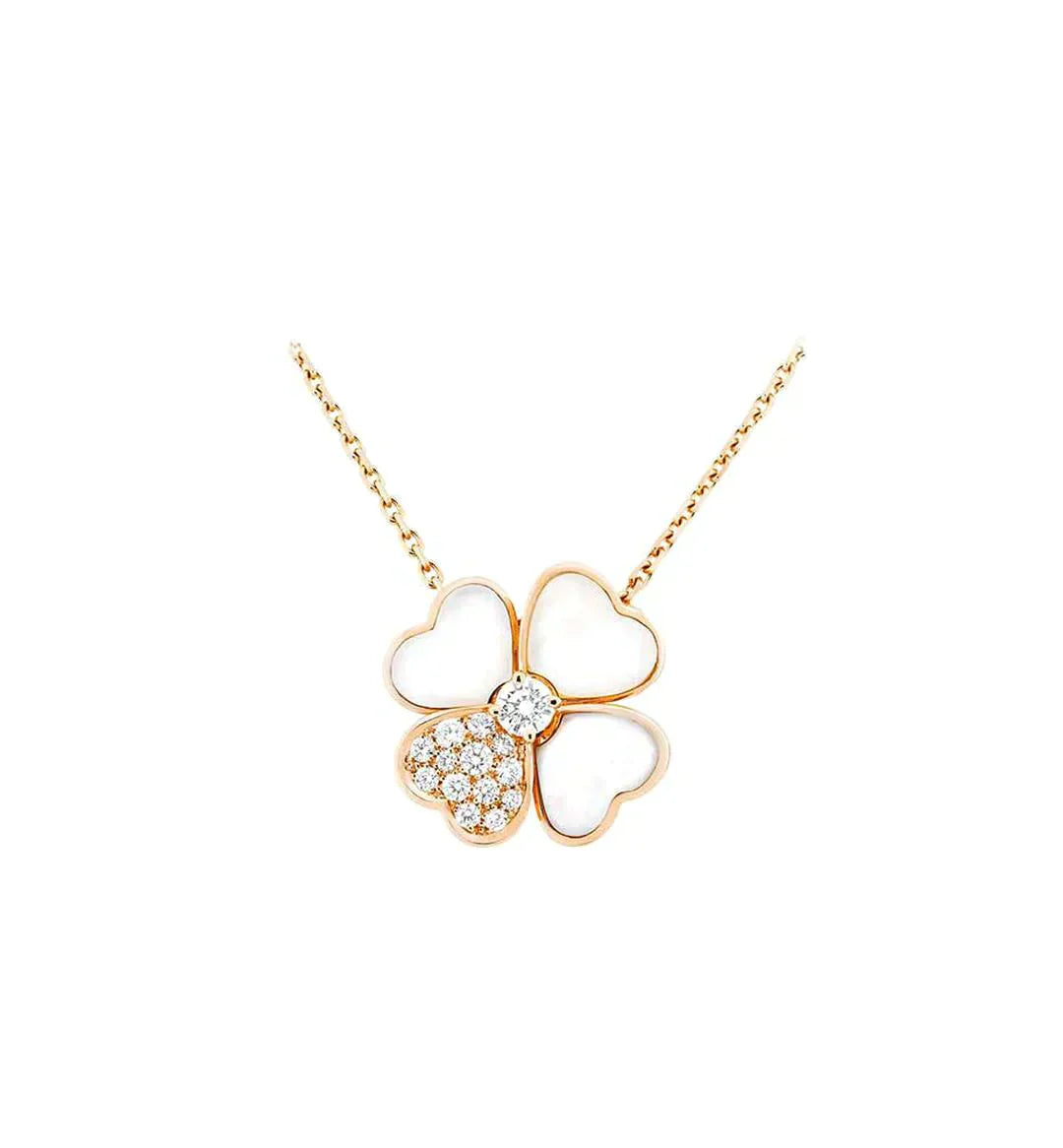 Imperial CLOVER MOP DIAMOND ROSE GOLD NECKLACE