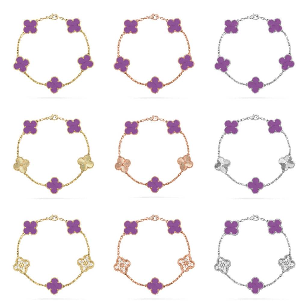 [Imperial]New  CLOVER 5 MOTIF VIOLET BRACELET COLLECTION