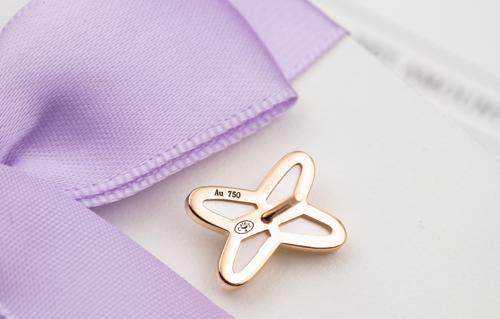 ¡®Imperial¡¯JEUX DE WHITE MOP ROSE GOLD DIAMOND EARRINGS