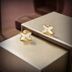 ¡®Imperial¡¯JEUX DE WHITE MOP GOLD DIAMOND EARRINGS