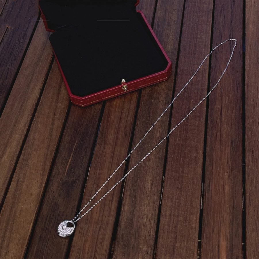 Imperial Amulett Silber Volldiamantkette