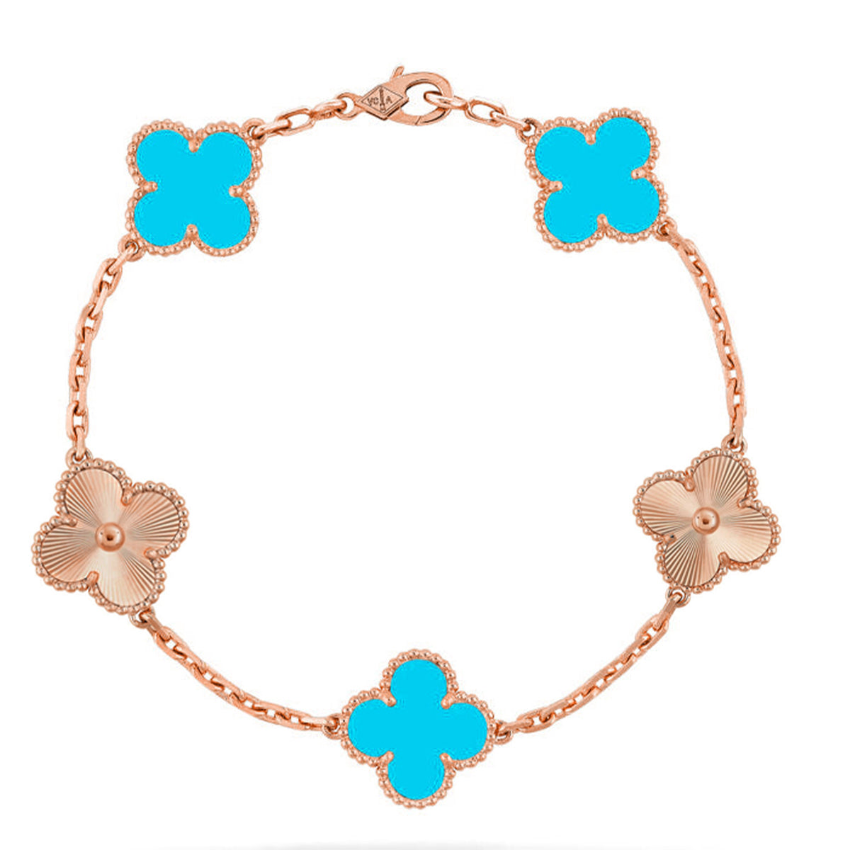 [Imperial]Nueva COLECCIÓN DE BRAZALETE TREBOL 5 MOTIVOS TURQUESA