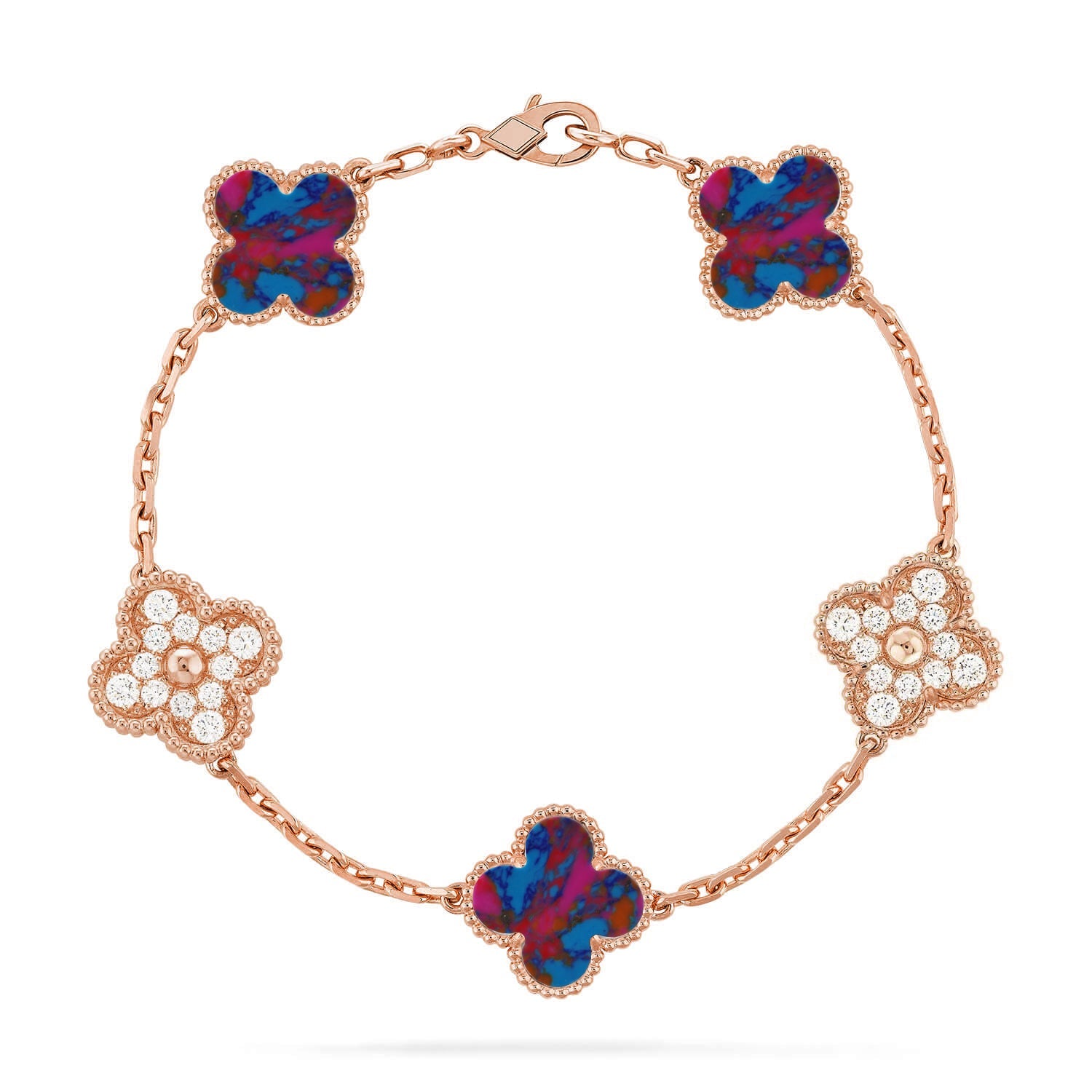 [Imperial]New CLOVER 5 MOTIF COLOR GEMSTONES BRACELET COLLECTION
