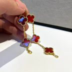 [Imperial]Nueva COLECCIÓN DE BRAZALETE TREBOL 5 MOTIVOS CORNALINA ROJA