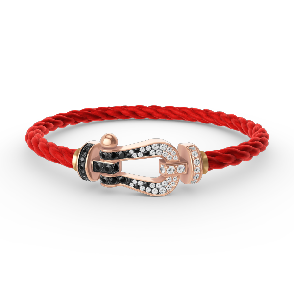 ¡®Imperial¡¯FORCE LARGE HORSESHOE BLACK WHITE DIAMOND BRACELET ROSE GOLD