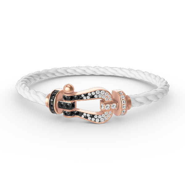 ¡®Imperial¡¯FORCE LARGE HORSESHOE BLACK WHITE DIAMOND BRACELET ROSE GOLD