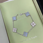 [Imperial]Nueva COLECCIÓN DE BRAZALETE TREBOL 5 MOTIVOS CALCEDONIA MORADA