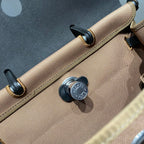 HERBAG A DOS ZIP RETOURNE RUCKSACK 29 IN BRAUNEM CANVAS UND SCHWARZEM KALBSLEDER